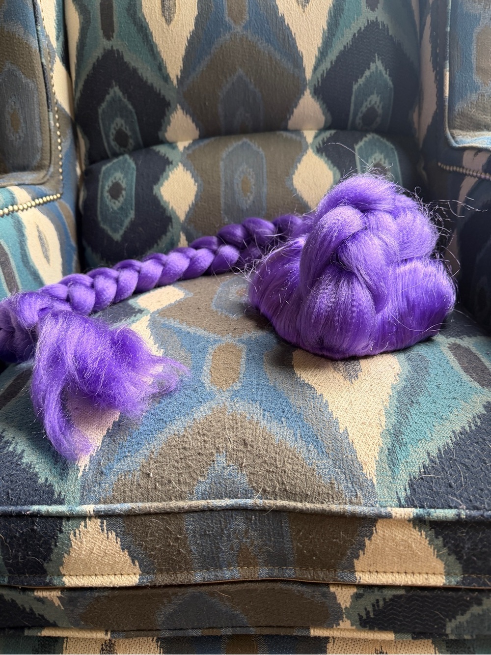 Purple Braided Halloween Hairpiece Costume Accessory